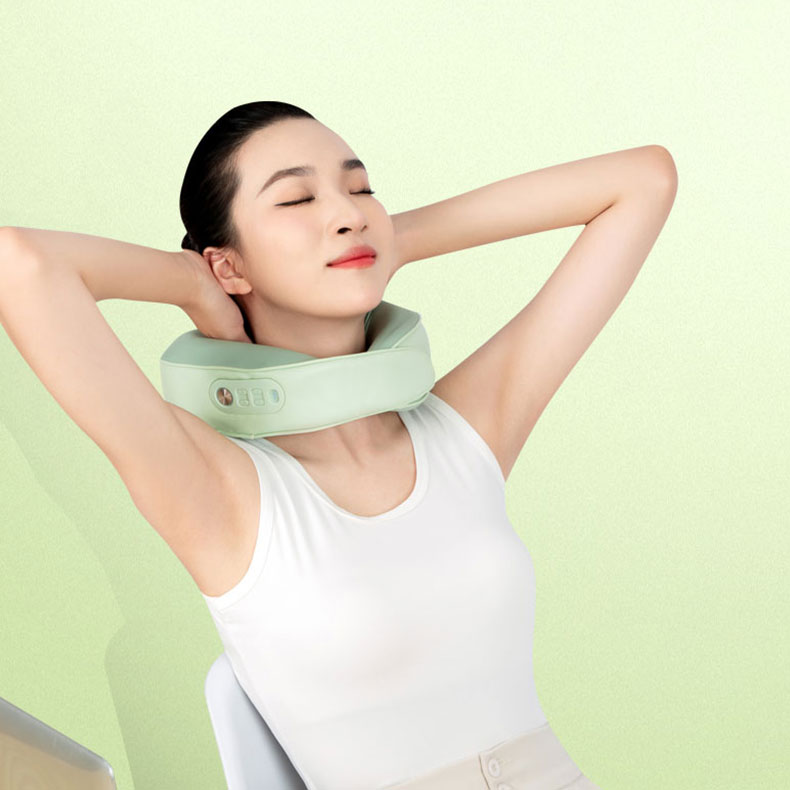 Oreiller de massage de cou à pétrissage en forme U