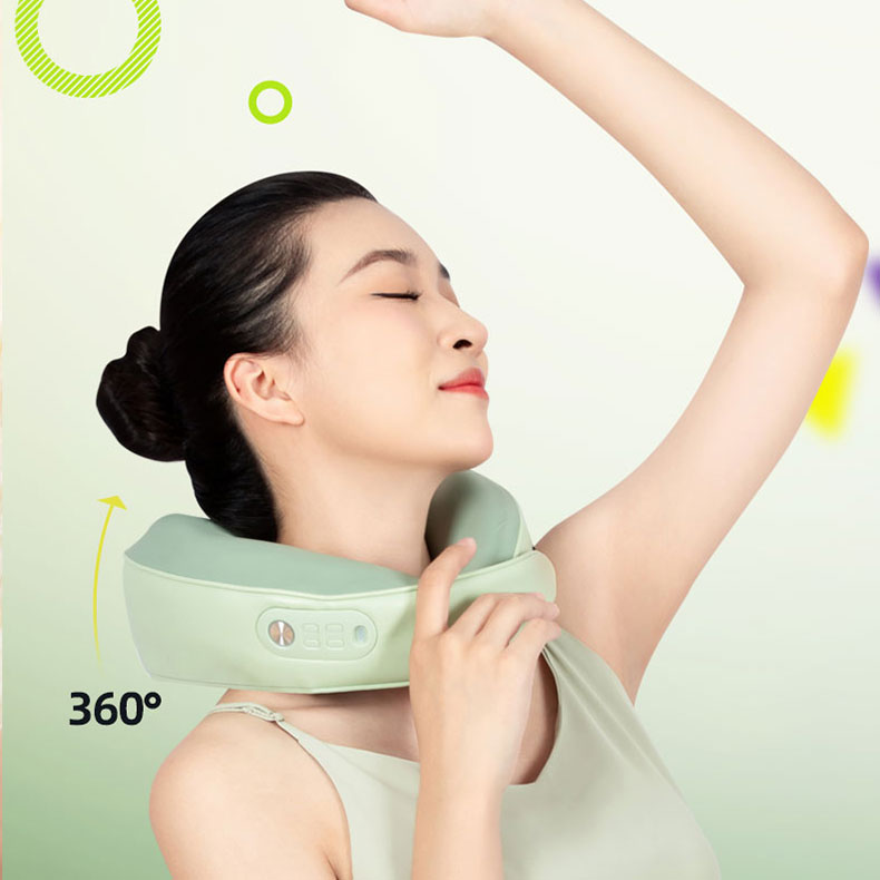 Oreiller de massage de cou de forme sans fil